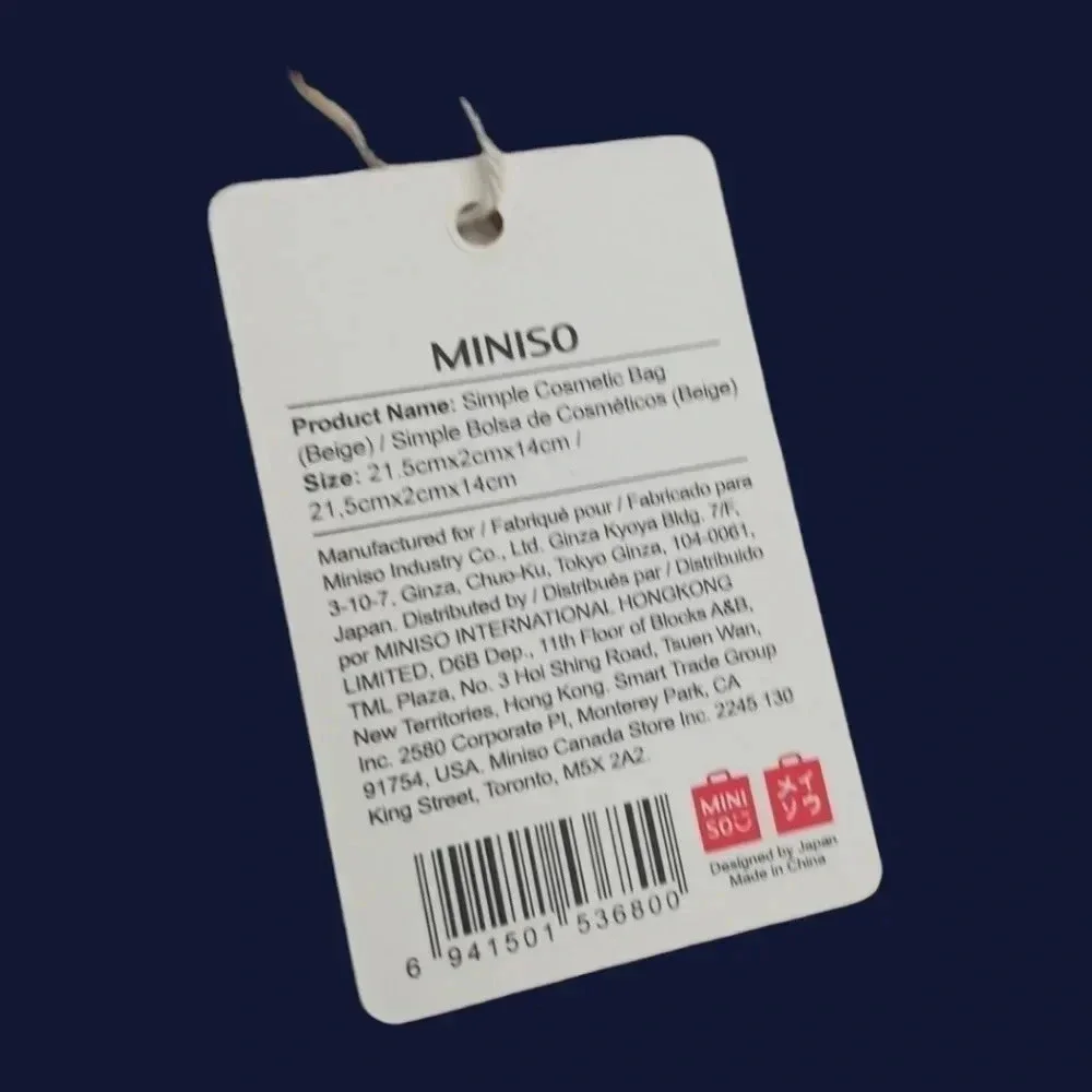 Miniso life simple cosmetic bag color beige